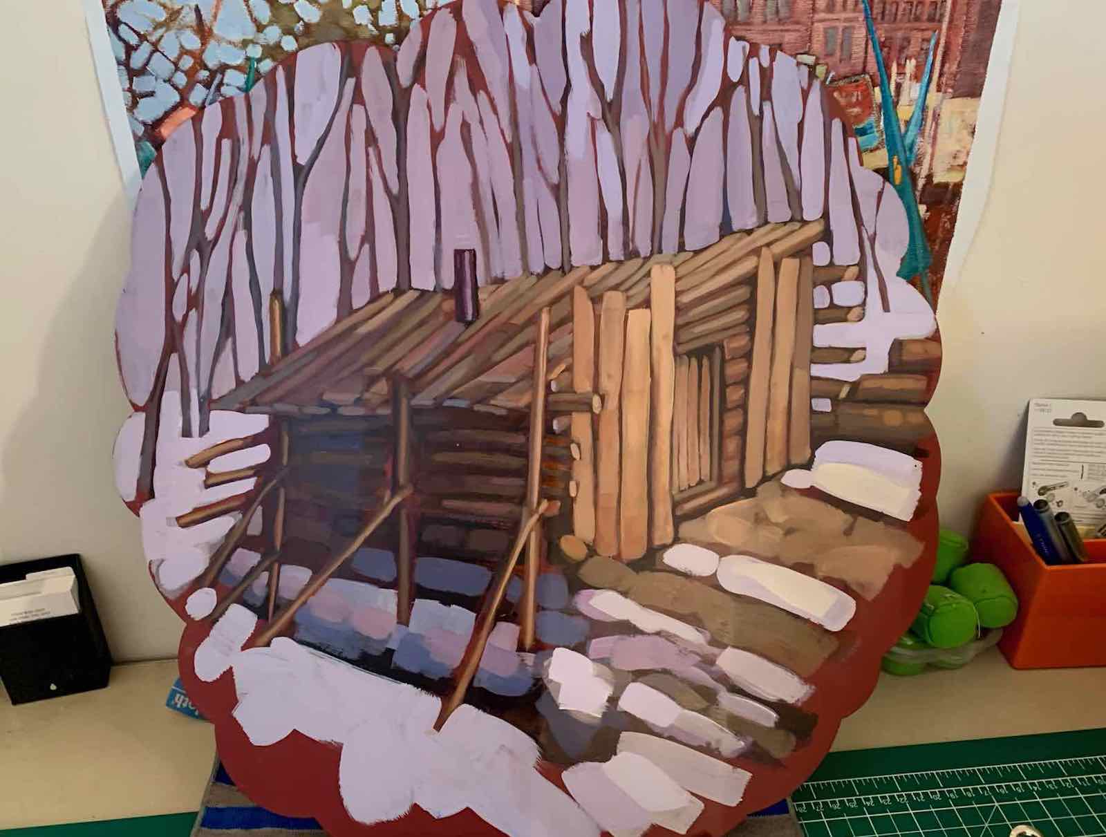 Art Trees of Oro-Medonte log shack in Oro